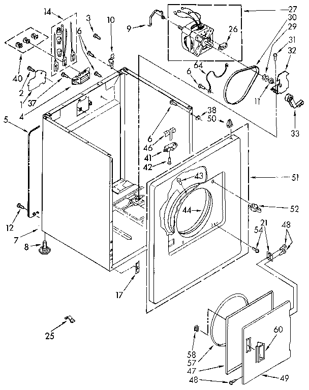 Kenmore 11096428800 cabinet diagram