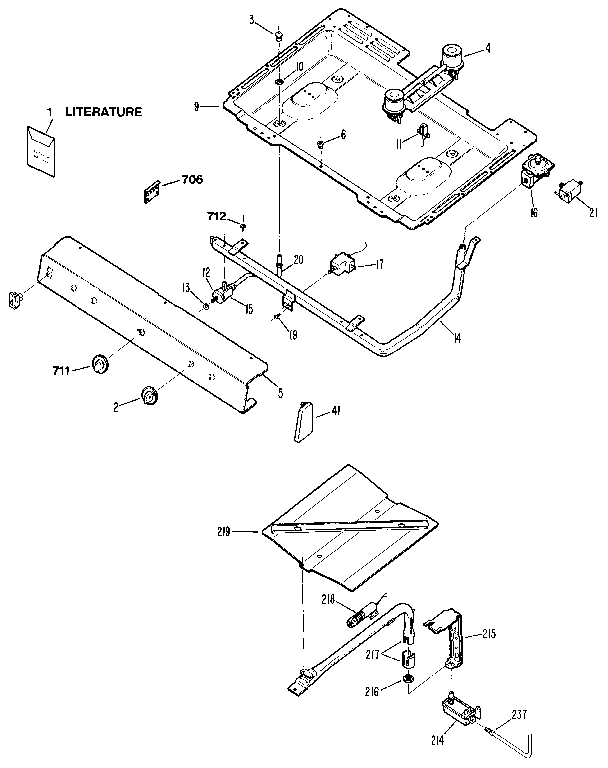 Kenmore 3627181192 burner section diagram