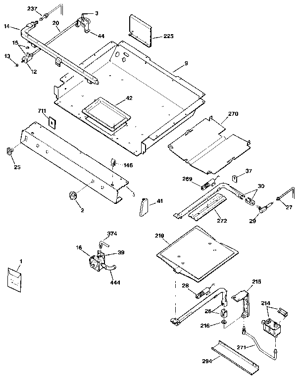Kenmore 3627352890 burner section diagram