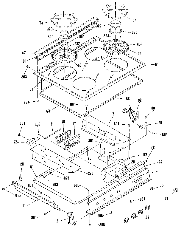 Kenmore 9113678896 top section diagram