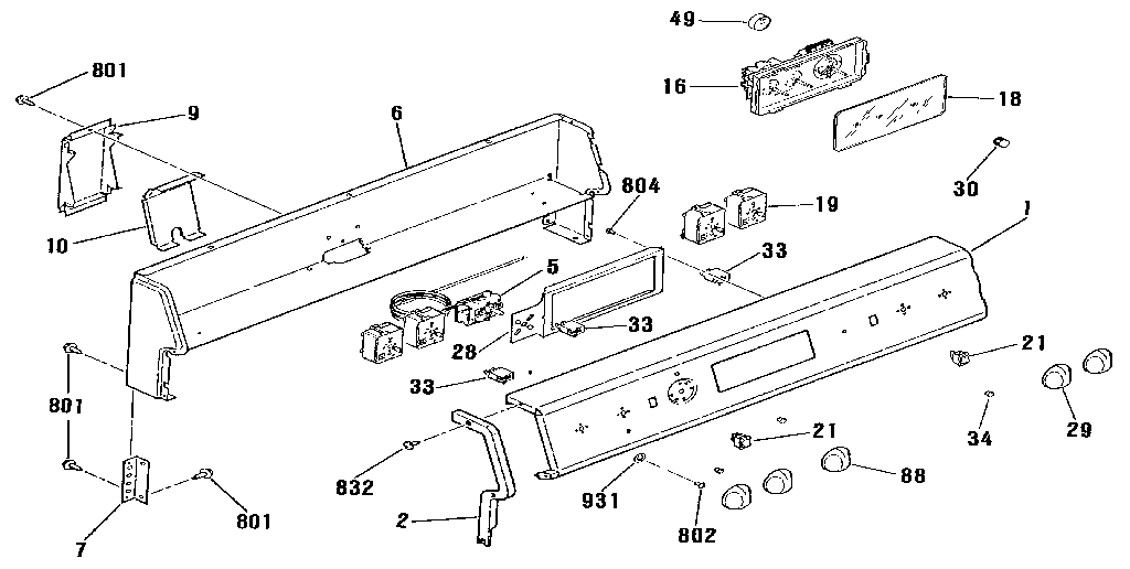Kenmore 9119172190 backguard section diagram