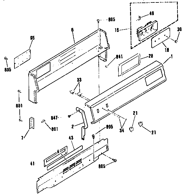 Kenmore 9117312190 backguard section diagram