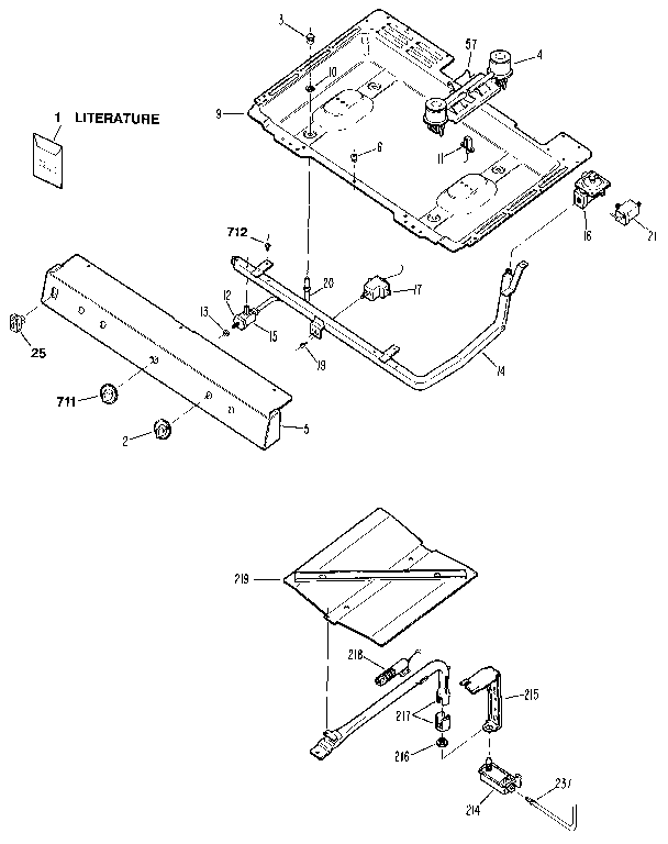 Kenmore 3637171892 burner section diagram