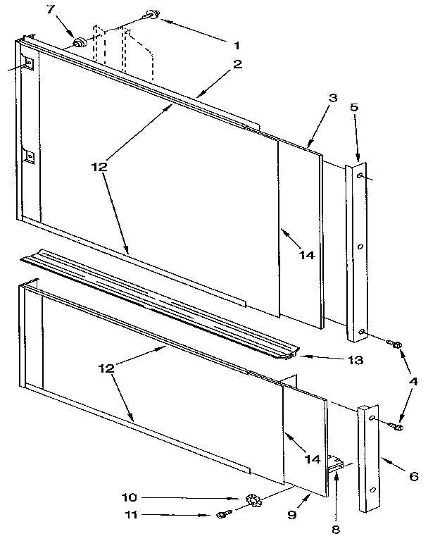 KitchenAid KUDI22HWWH1 door and panel diagram