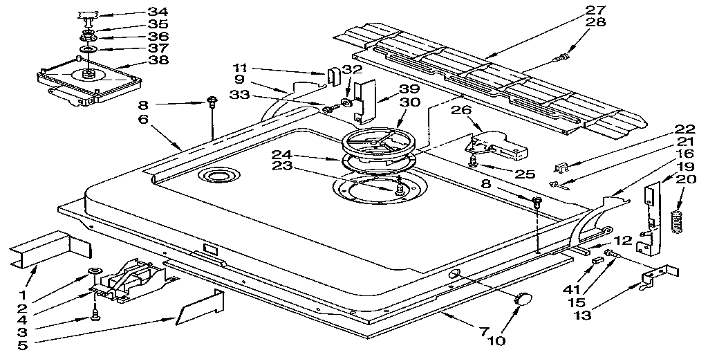 KitchenAid KUDI22HWWH1 door and latch diagram