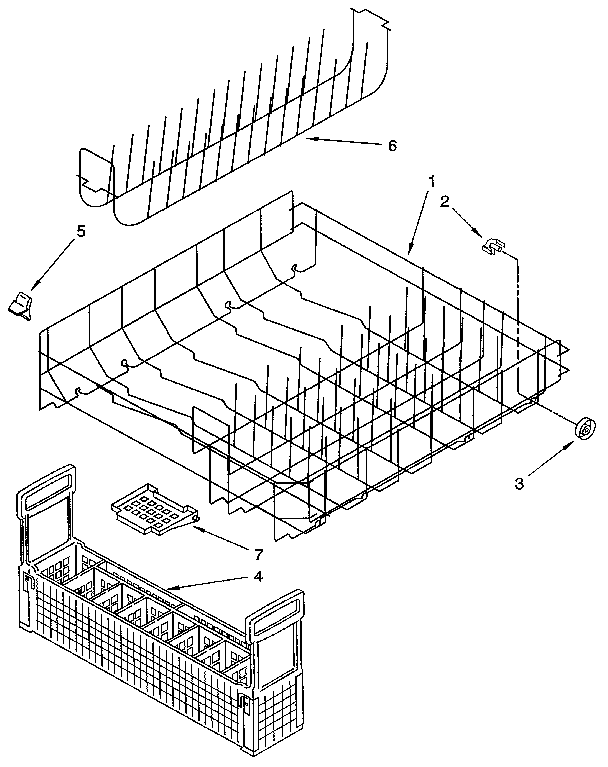 KitchenAid KUDS22HT0 lower rack diagram