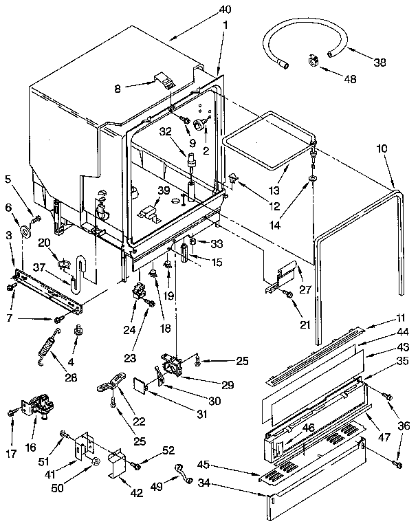 Whirlpool DU8500XX2 tub assembly diagram