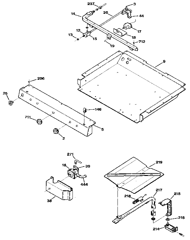 Kenmore 3627182190 burner section diagram