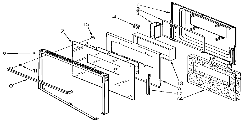 KitchenAid KEBI171WH0 oven door diagram