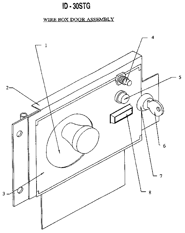 International Dryer ID-30STG wire box door assembly diagram