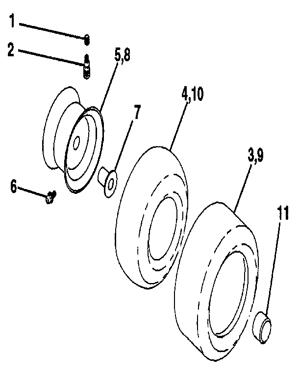 Craftsman 917255572 wheels & tires diagram