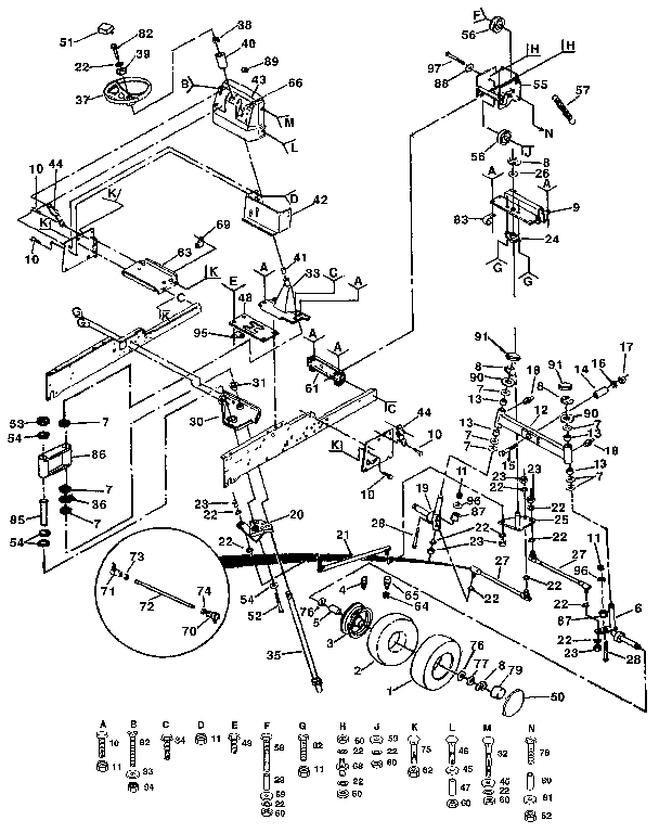 Craftsman 9172559103 steering assembly diagram