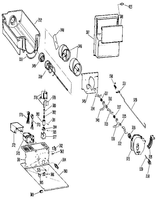Kenmore 3639527721 ice bucket diagram