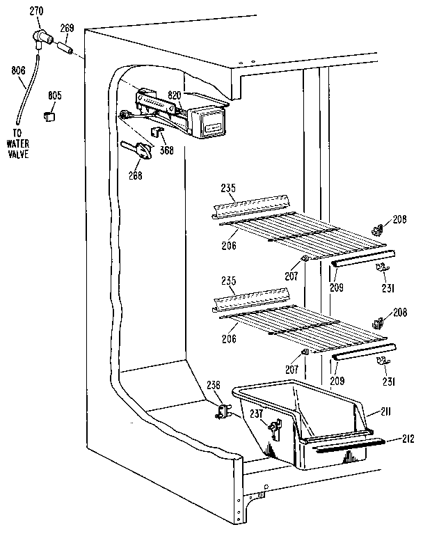 Kenmore 3639562710 freezer section diagram