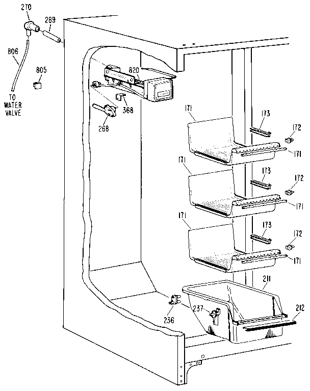 Kenmore 3639527711 freezer section diagram
