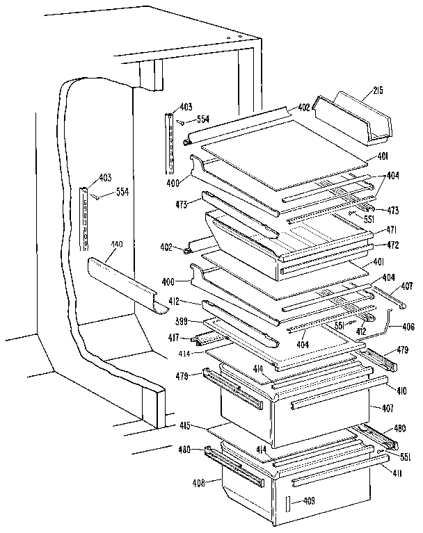 Kenmore 3639527711 fresh food section diagram