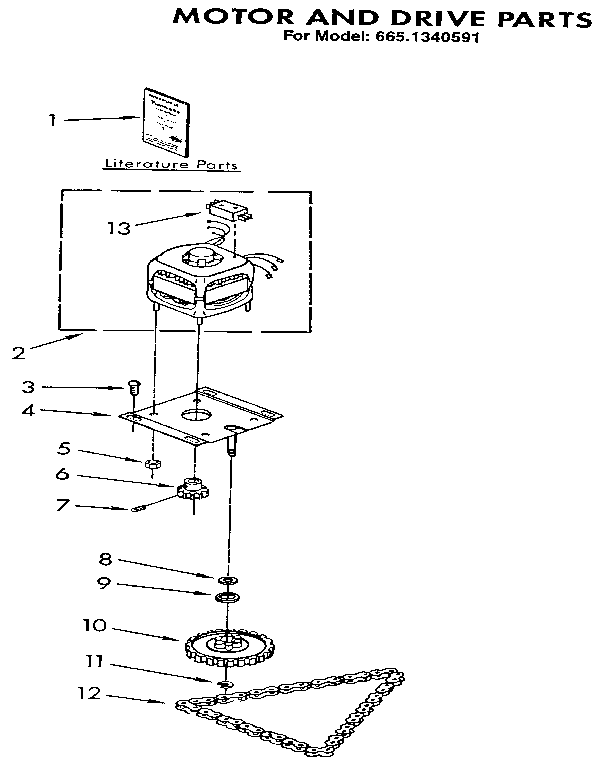 Kenmore 6651340591 motor and drive diagram