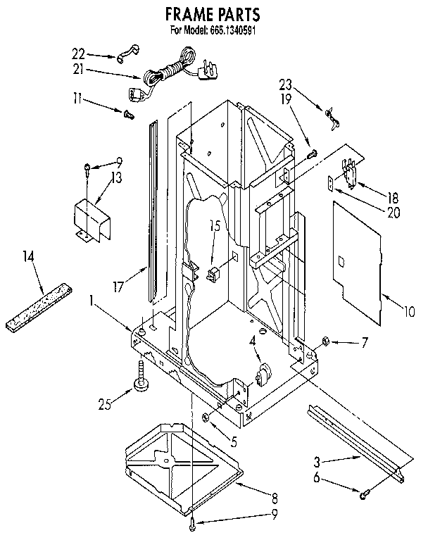 Kenmore 6651340591 frame diagram