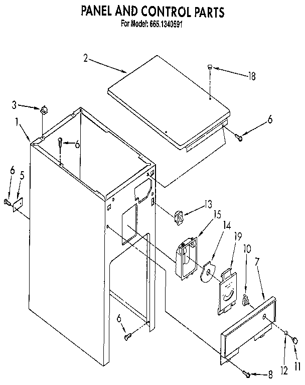 Kenmore 6651340591 panel and control diagram