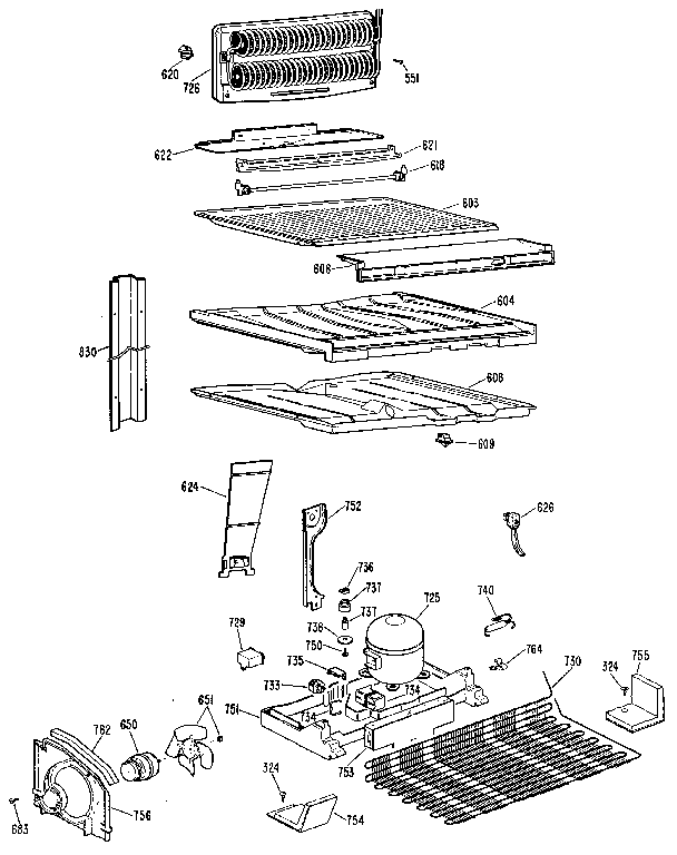 GE TBX25RNRLWH unit parts diagram