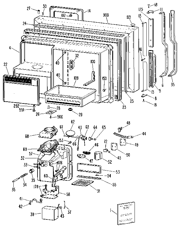 GE TBX25RNMLAD freezer door diagram