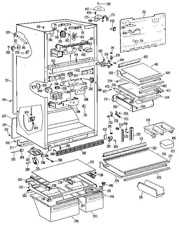 GE TBX25RNMLAD cabinet diagram