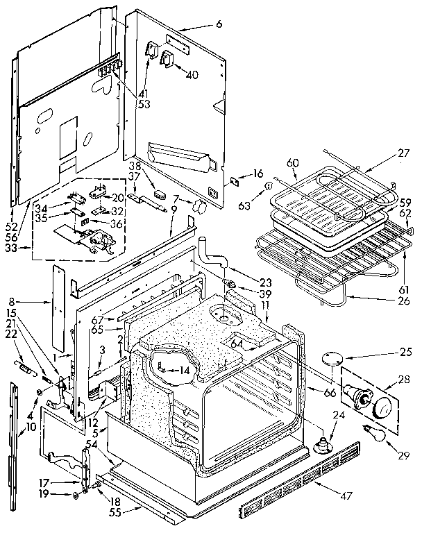 Kenmore 6654558993 oven diagram