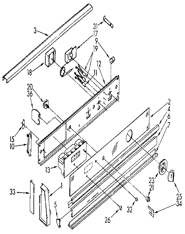 Kenmore 6654558993 control panel diagram
