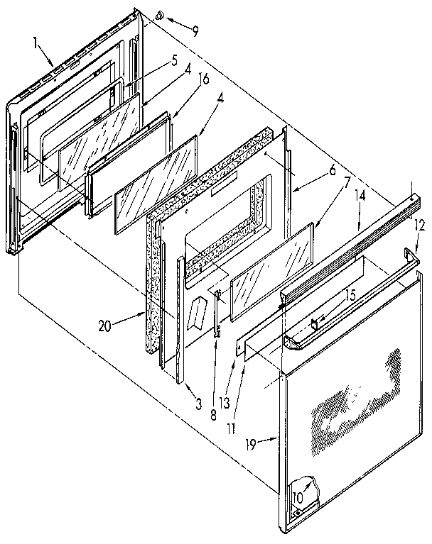 Kenmore 6654558993 door diagram