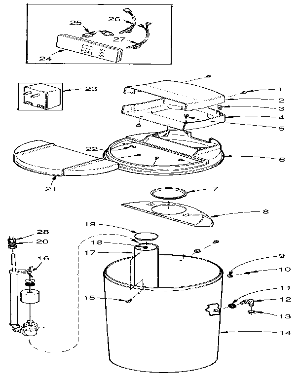 Kenmore 625347411 salt storage tank assembly diagram