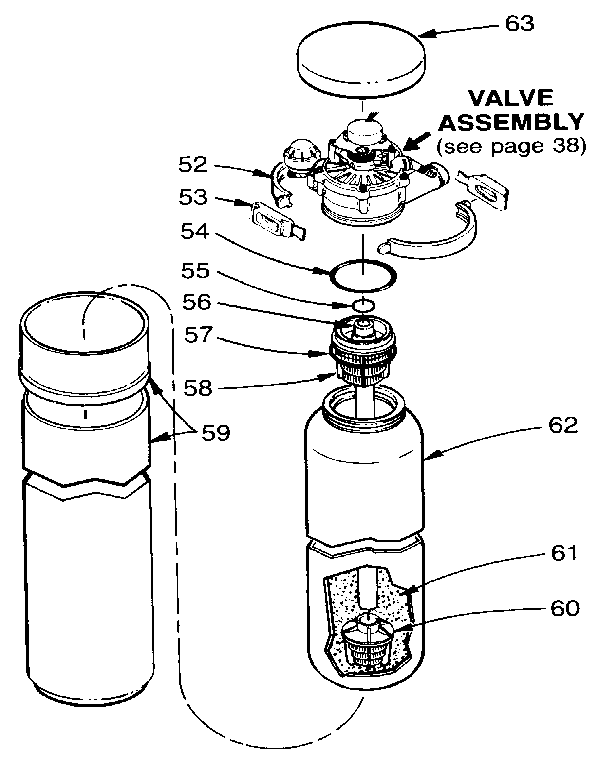 Kenmore 625347411 resin tank assembly diagram