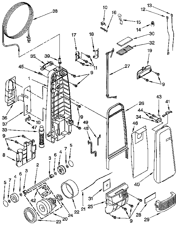 Kenmore 1163088290C dust compartment diagram