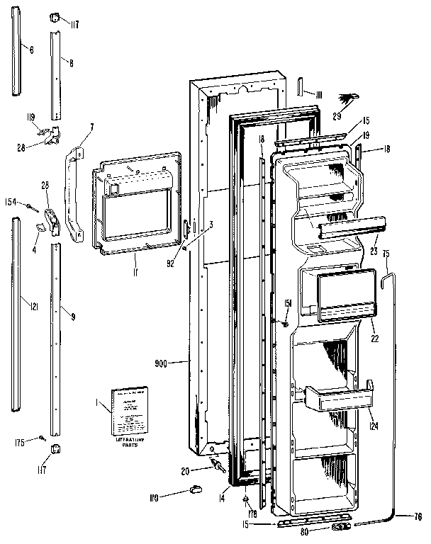 Kenmore 3639527851 freezer door diagram