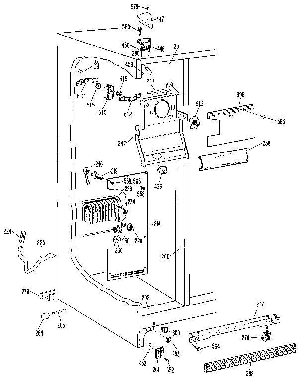 Kenmore 3639527851 freezer section diagram