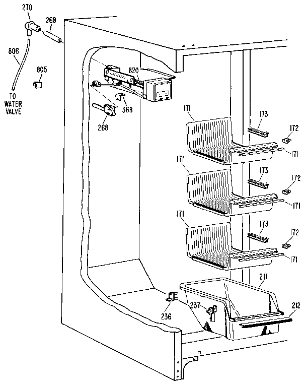 Kenmore 3639527851 freezer section diagram