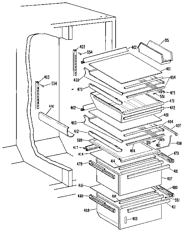 Kenmore 3639527851 fresh food section diagram