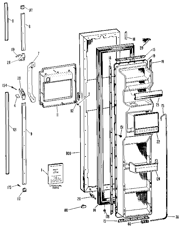 Kenmore 3639527821 freezer door diagram