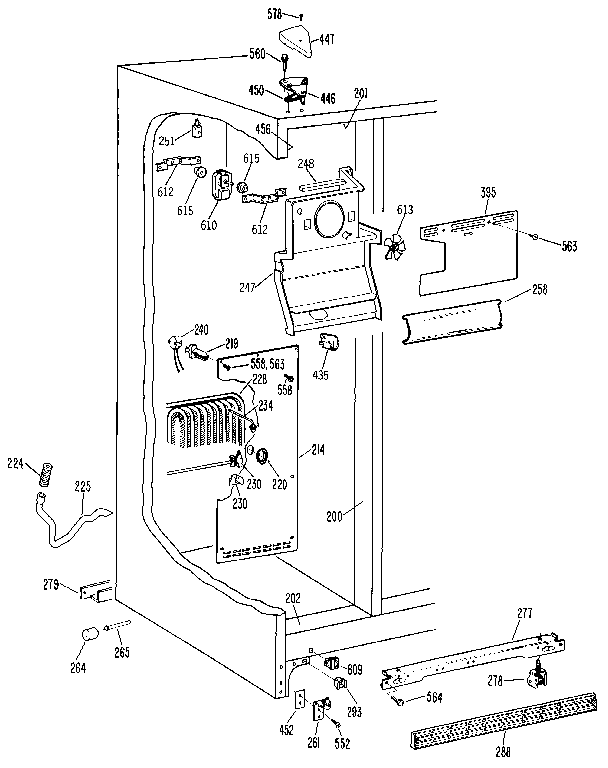 Kenmore 3639527821 freezer section diagram
