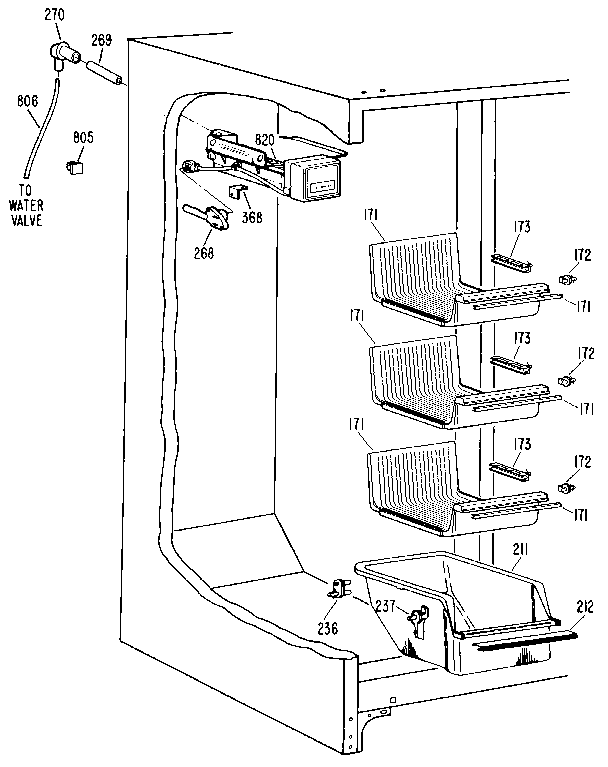 Kenmore 3639527821 freezer section diagram