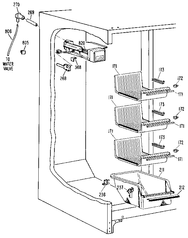 Kenmore 3639527751 freezer section diagram