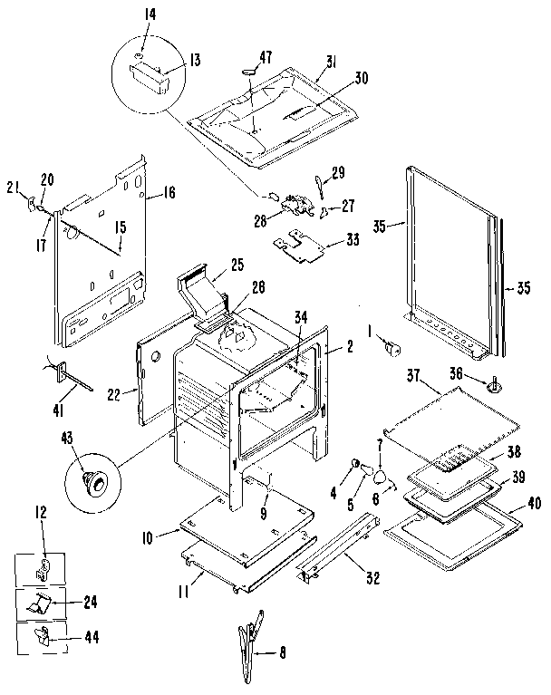 GE JGBP28GEL2 main body diagram
