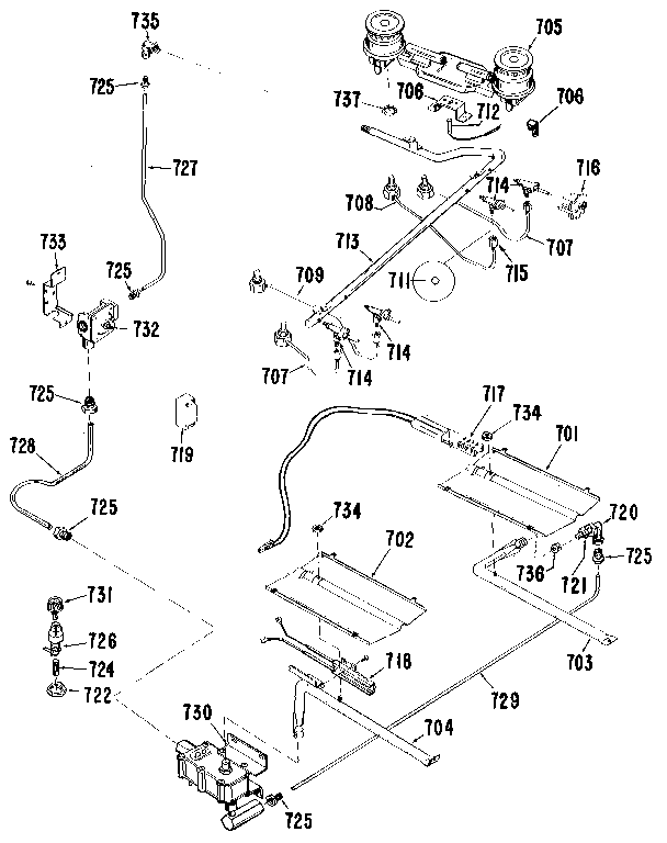 GE JGBP28GEL2 gas control system diagram