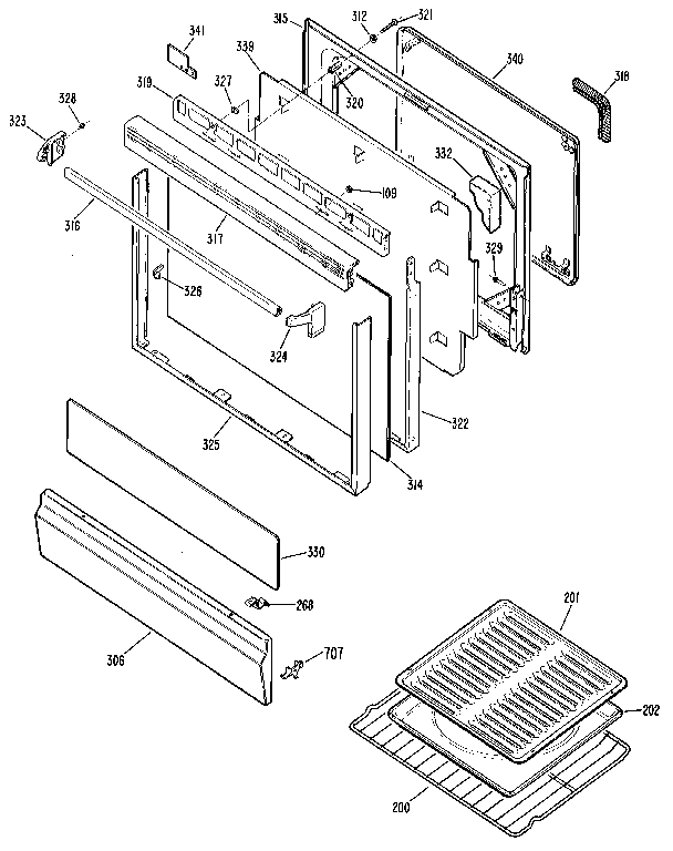 GE JGBP24GEN1 door diagram