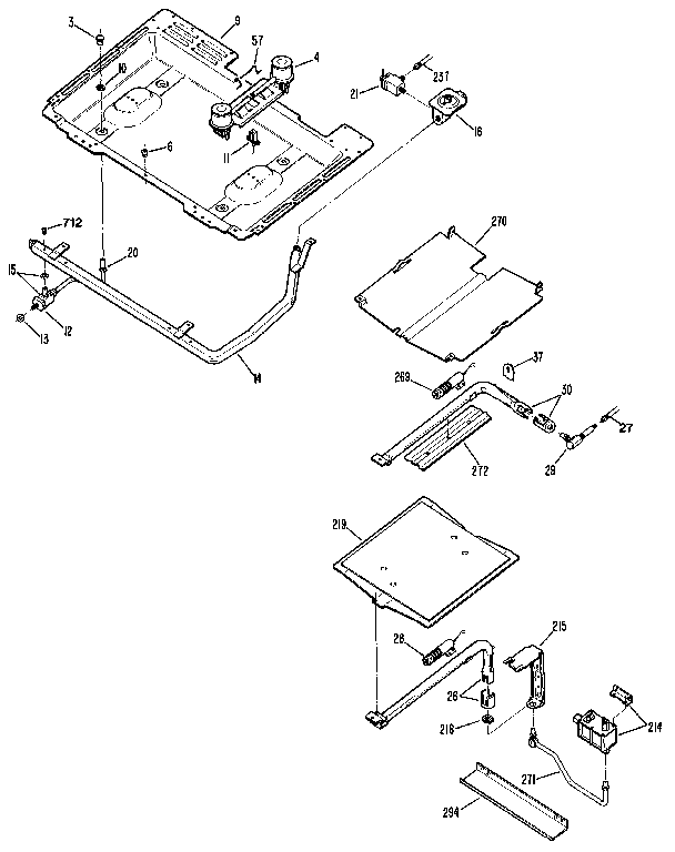 GE JGBP24GEN1 burner assembly diagram