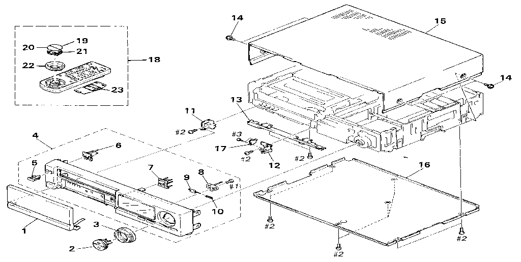 LXI 53587 front panel and cabinet assemblies diagram