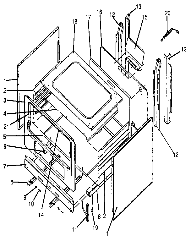 Kenmore 9607052890 20" cabinet assembly diagram