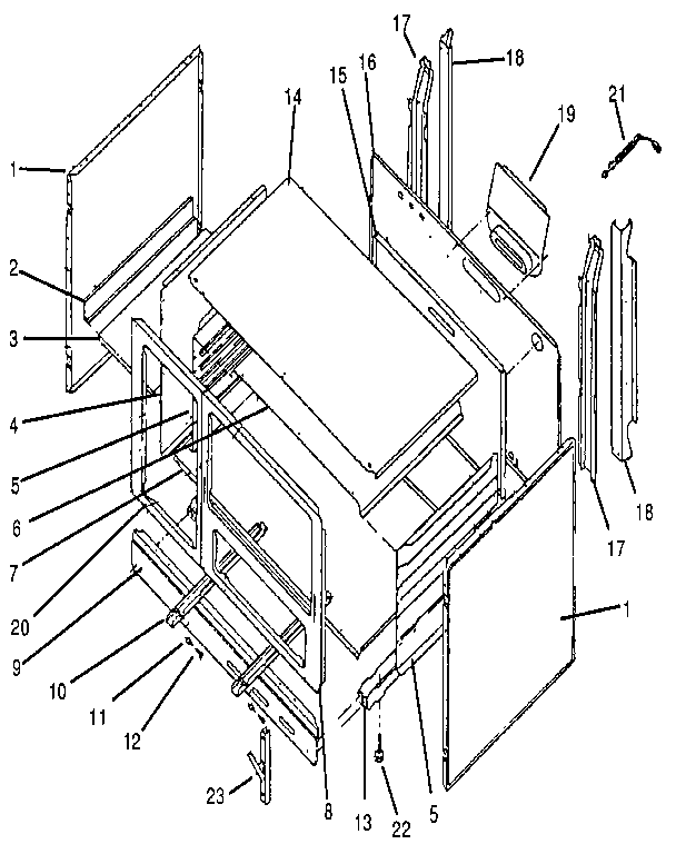 Kenmore 9607052890 36" cabinet assembly diagram