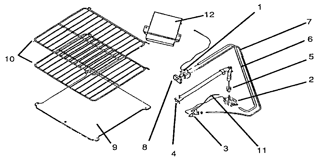 Kenmore 9607052890 oven components (with spark ignition) diagram