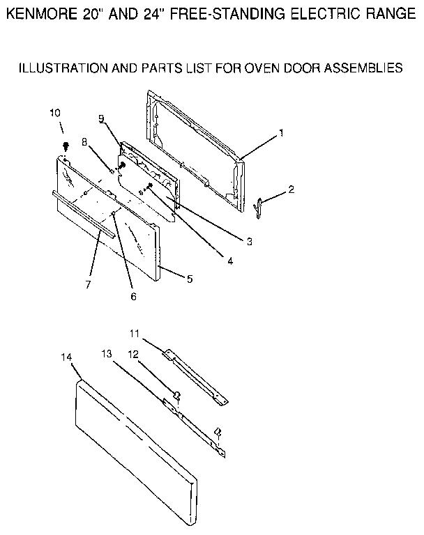 Kenmore 9609012191 doors diagram