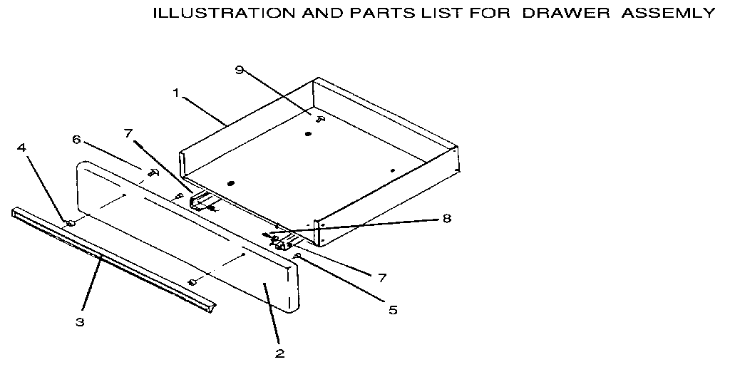 Kenmore 9609012191 drawer assembly diagram